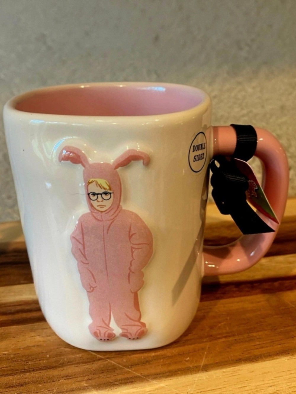 NWT Rae Dunn x Christmas Story "A Christmas Story" Mug | Pink Bunny Ralphie VHTF